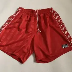 asics ハーフパンツ ★ レッド・Ｌ