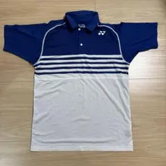 YONEX ネイビーストライプポロシャツ M