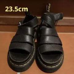 Dr.Martens ブラックレザー厚底ストラップサンダル