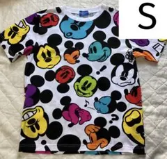 東京ディズニーリゾート ディズニーランド Tシャツ S 総柄 ホワイト ミッキー