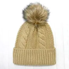 ザ ノースフェイス 特大ポンポン付き ニットキャップ ニット帽 ビーニー カーキ