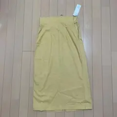 【新品未使用】GUレースアップナローミディースカート黄色