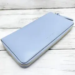 コールハーン COLE HAAN 長財布 ライトブルー ラウンドファスナー レザ