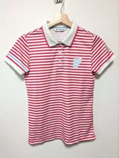 【美品】and per se ポロシャツ ボーダー ゴルフウェア 半袖 ロゴ