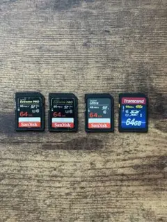 SanDisk 64GB SDカード3枚+ Transcend 64GB 1枚