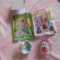 赤ちゃんカラフルウサギコスチューム　赤ちゃん&お花ベッドセット　ショコラウサギ