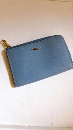 FURLA ブルー レザー キーケース