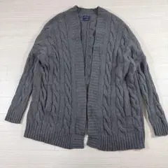 상태좋음 ポロラルフローレン カシミヤ混 太ケーブルニット カーディガン 그레이 M