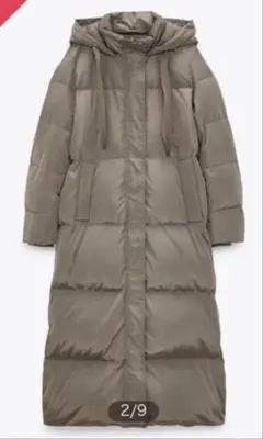 【極美品】ZARA ウォーター＆ウィンドプロテクションフード ロングダウンコート