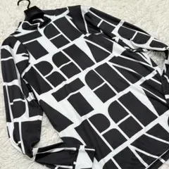 極美品 Lサイズ タングラム デカロゴ 総柄 モックネックシャツ 吸汗速乾のサムネイル