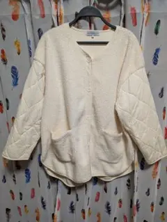 極美品☆ SEASON REASON キルティングジャケット LL ボア 白