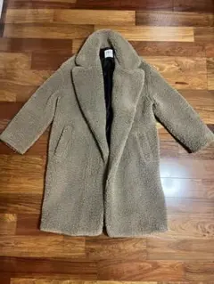 ZARA✨極美品 即完売品✨ ダブル テディベアコート ボア グレー ロング S ✨美品✨ ZARA テディベアコート ダブル ロングコート L