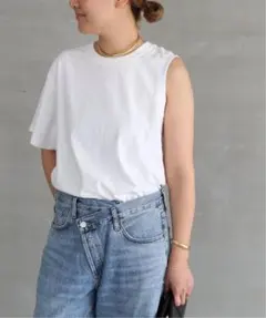 新品タグ付 ドゥーズィエムクラス AGOLDE アシンメトリーTシャツ 白 Sのサムネイル