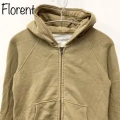 【Florent】コットンジップアップパーカー　カーキ　日本製