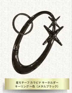 星モチーフ カラビナ キーホルダー メタルブラック