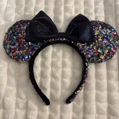 ミッキー耳カチューシャ カラフルスパンコール