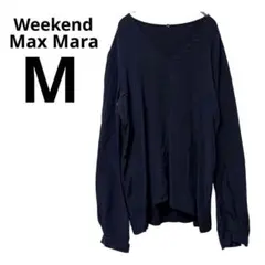 WEEKEND Max Mara◇長袖カットソー ネイビー Vネック 薄手 Mのサムネイル
