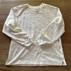 長袖　白　キッズ140 ユニクロ　エアリズムコットンクルーネックシャツ