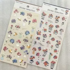 ★セリア★デザインシール★お花の小瓶　２種セット★ 小花/フラワー/GAIA