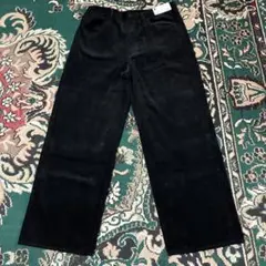 新品未使用タグ付　GU XLコーデュロイ バギーパンツ ブラック