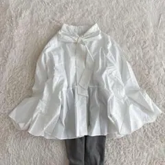 美品✨24AW✨エンフォルド　ボウタイブラウス　ギャザーフレアブラウス　白　36のサムネイル