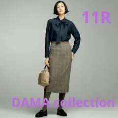 近年!DAMA collection ボウタイ チュニック長袖シャツ 黒系11R