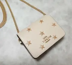 新品　コーチ COACH スター チェーン付 ミニウォレット ショルダー