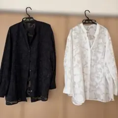 シアージャガードシャツ　黒白セットのサムネイル
