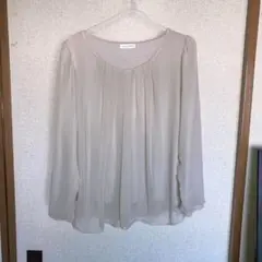 a.v.v standard ベージュ シフォン長袖シャツ