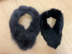 ファー　マフラー　２本セット　茶色　黒色