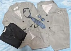 キッズ スーツセット グレー ストライプ