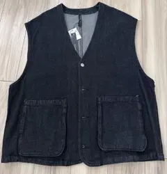 ブラックデニムベスト