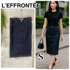 ドゥーズィエム系 L’EFFRONTÉE デニムタイトスカート34Sダークデニム