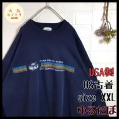 US古着 USA製 ゆるだぼ プリント スウェット トレーナー  裏起毛