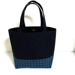 さくら様専用☆青チェック生地使用ミニショルダーバッグ☆ハンドメイド