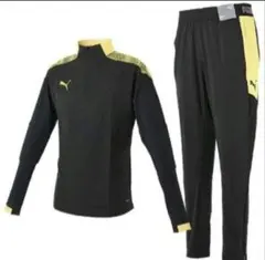 プーマ　FTBLNXT 1/4ジップトップ&パンツ ブラックイエロー　PUMA