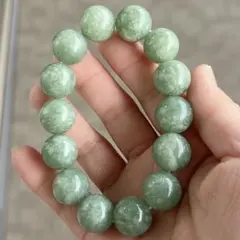 天然石　美品岫玉　軟玉/翡翠/和田玉パワーストーン　ブレスレット大玉16mm