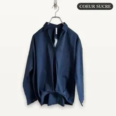 zC1371【M】COEUR SUCRE シャツ/ブラウス Vネック 長袖 無地のサムネイル