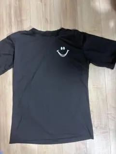 ブラック スマイルプリント 半袖Tシャツ