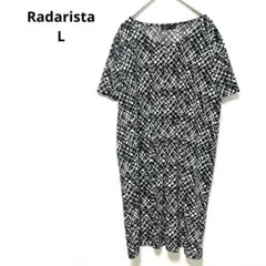 ラダリスタRadarista 柄チュニックワンピース　モノトーン　黒白　L 夏