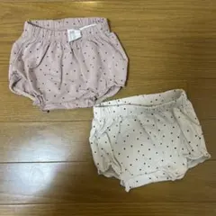 H&M オーガニックコットン ドット柄パンツ 2枚セット