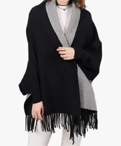 袖付きストール 大判 カーディガン ショール 秋冬 レディース フリーサイズ