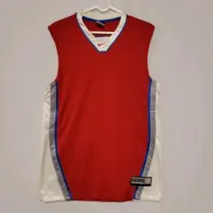 【NIKE】ナイキ HOOPS バスケット タンクトップ M 赤 メッシュY2K