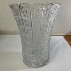 【と8】ボヘミアガラ花瓶クリスタル20cm チェコ　スロバキア