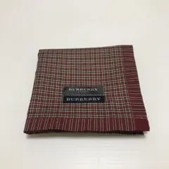 BURBERRY バーガンディ チェック柄 ハンカチ