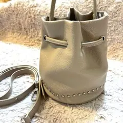 COCO✖️Donobanスタッズ付き2wayショルダーバッグ グレージュ