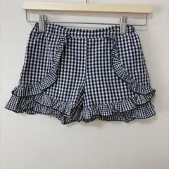 mezzo pianoギンガムチェック フリル ショートパンツ 130cm