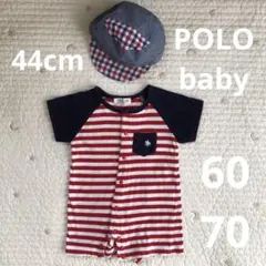POLO baby 半袖ロンパース 60-70 帽子 44cm 2点セット