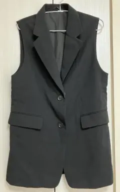 【新品】GU オーバーサイズテーラードベスト Sブラック 黒