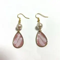 マーブル レジン ピアス